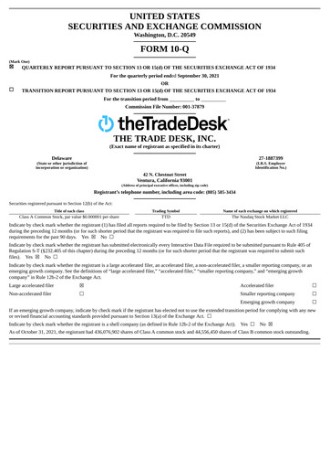 Vorschaubild The Trade Desk
 Quartalsbericht 2021-q3
