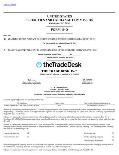 Vorschaubild The Trade Desk
 Quartalsbericht 2022-q2