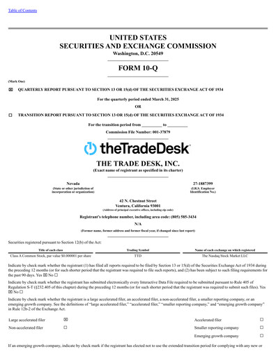 Vorschaubild The Trade Desk
 Quartalsbericht 2025-q1