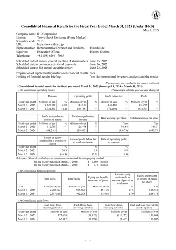 Vorschaubild IHI Corporation Finanzmitteilung fy2025
