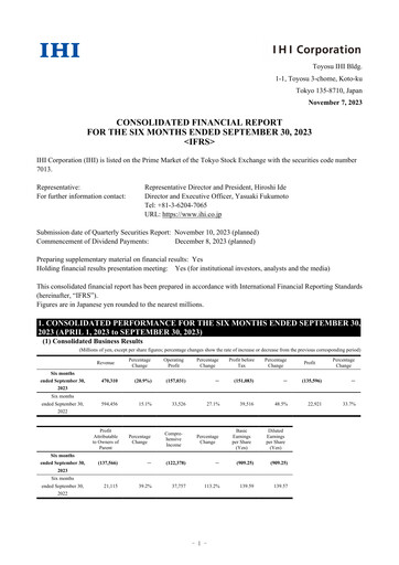 Miniature IHI Corporation Rapport semestriel 2023-h1