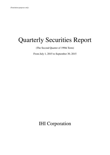Miniature IHI Corporation Rapport trimestriel 2015-q2
