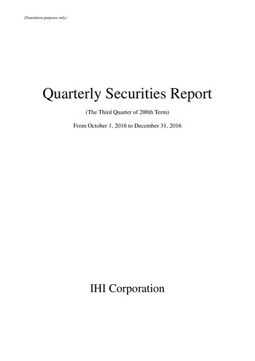 Miniature IHI Corporation Rapport trimestriel 2017-q3