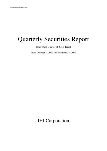 Miniature IHI Corporation Rapport trimestriel 2018-q3