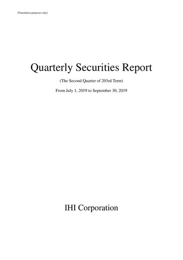 Miniature IHI Corporation Rapport trimestriel 2019-q2
