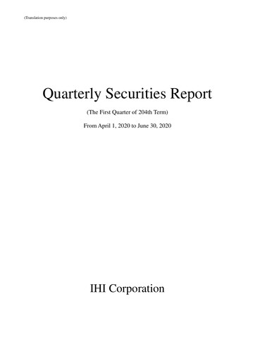 Miniature IHI Corporation Rapport trimestriel 2020-q1