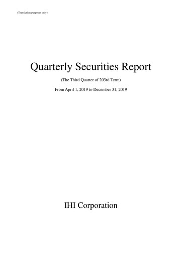 Miniature IHI Corporation Rapport trimestriel 2020-q3