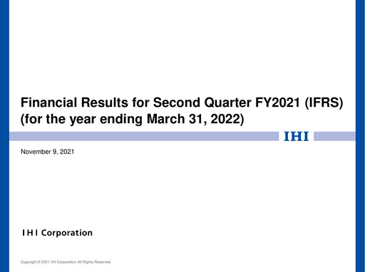 Miniature IHI Corporation Rapport trimestriel 2021-q2