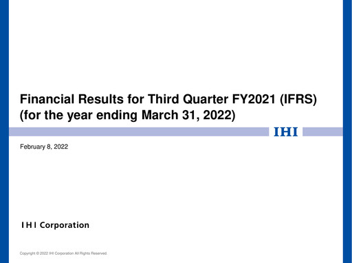 Miniature IHI Corporation Rapport trimestriel 2021-q3