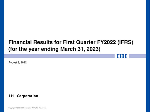 Miniature IHI Corporation Rapport trimestriel 2022-q1
