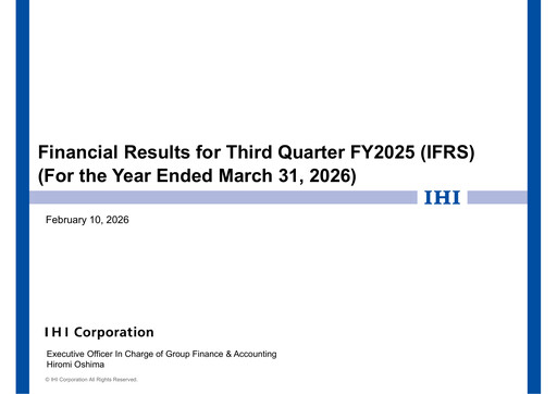 Miniature IHI Corporation Rapport trimestriel 2025-q3