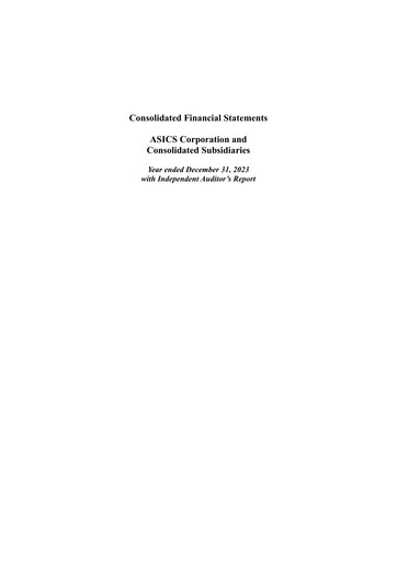 Thumbnail ASICS Corporation Financial Statement 2023