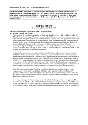 Thumbnail Mitsui O.S.K. Lines Financial Report 2018