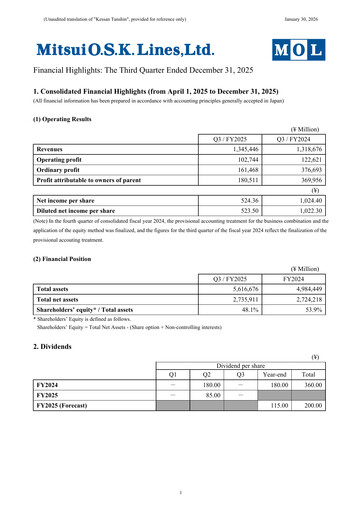 Thumbnail Mitsui O.S.K. Lines Quarterly Report 2025-q3