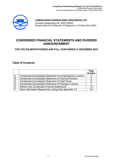 Thumbnail Yangzijiang Shipbuilding (Holdings) Ltd. Financial Statement 2025