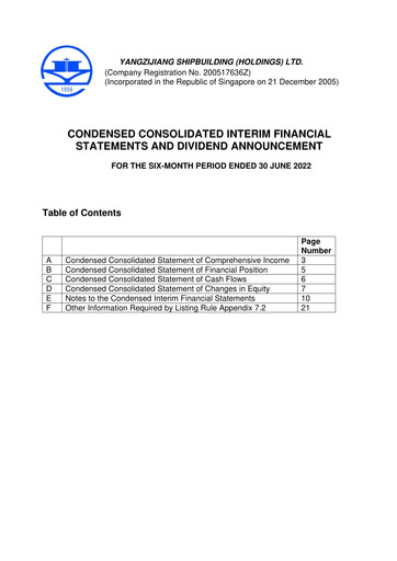 Thumbnail Yangzijiang Shipbuilding (Holdings) Ltd. Half-year Report 2022-h1