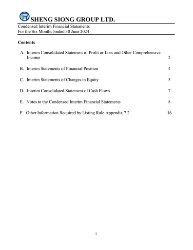 Miniature Sheng Siong Group Rapport semestriel 2024-h1