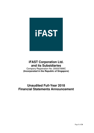 Thumbnail iFAST Corporation Financial Report 2018