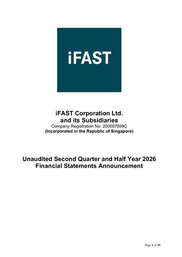 Thumbnail iFAST Corporation Half-year Report 2026-h1