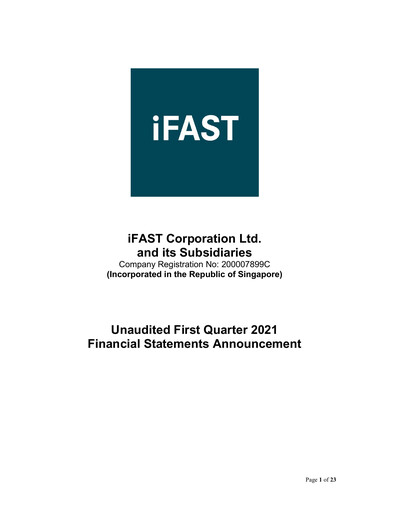 Thumbnail iFAST Corporation Quarterly Report 2021-q1