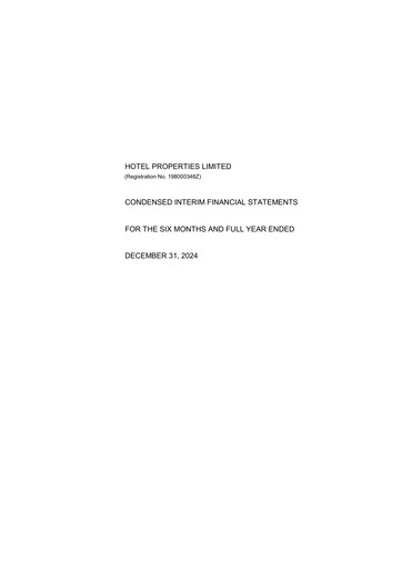 Thumbnail Hotel Properties Limited Financial Statement 2024