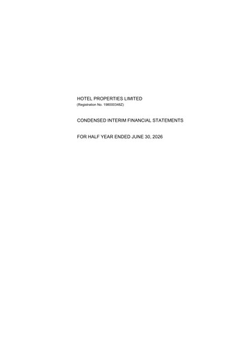 Thumbnail Hotel Properties Limited Half-year Report 2026-h1