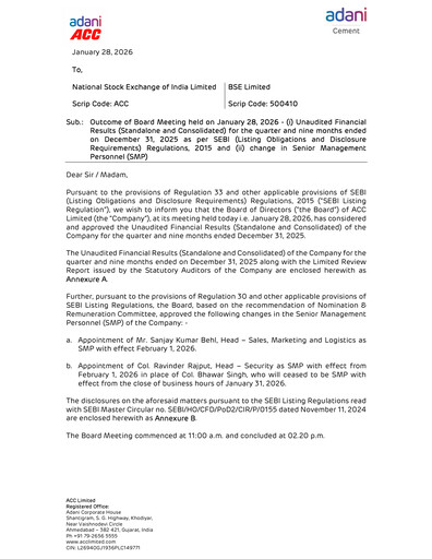 Thumbnail ACC Quarterly Report 2025-q3