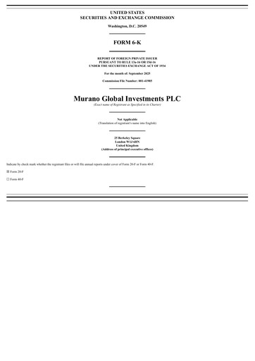Thumbnail Murano Global Investments Half-year Report 2025-h1