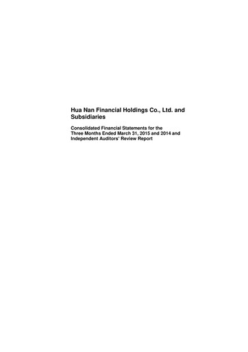 Thumbnail Hua Nan Financial Holdings Quarterly Report 2015-q1