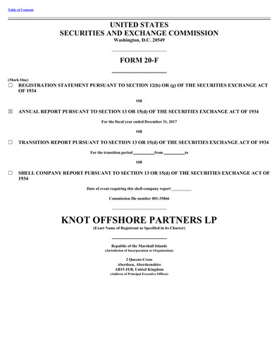Thumbnail KNOT Offshore Partners Annual Report 2017