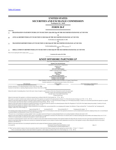 Thumbnail KNOT Offshore Partners Annual Report 2022