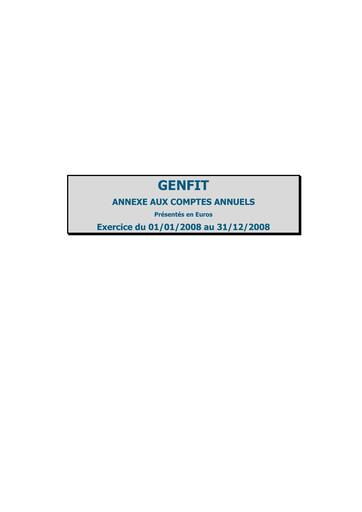 Thumbnail Genfit Financial Statement 2008