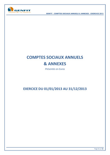 Thumbnail Genfit Financial Statement 2013