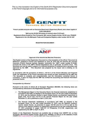 Miniature Genfit Document d'enregistrement universel 2015