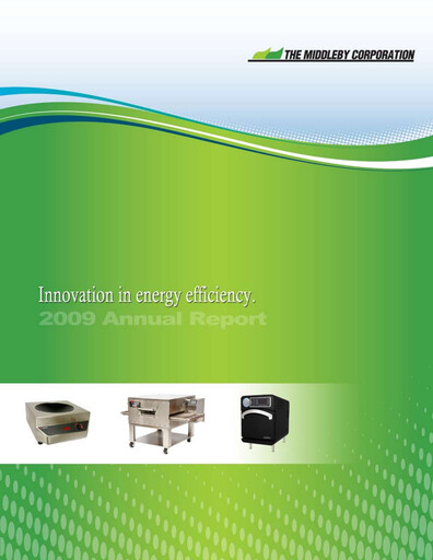 Thumbnail Middleby Annual Report 2009