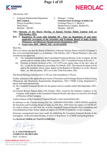 Thumbnail Nerolac Paints Quarterly Report 2021-q2