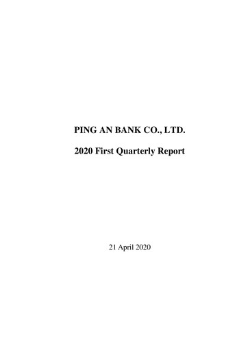 Thumbnail Ping An Bank
 Quarterly Report 2020-q1