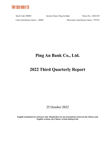 Thumbnail Ping An Bank
 Quarterly Report 2022-q3
