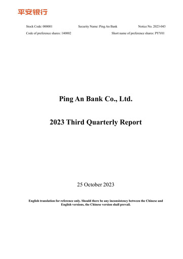 Thumbnail Ping An Bank
 Quarterly Report 2023-q3