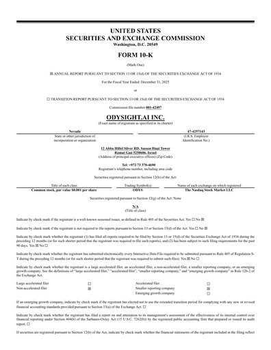 Thumbnail Odysight.ai Annual Report 2025