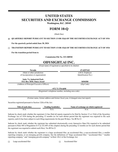 Thumbnail Odysight.ai Quarterly Report 2024-q2