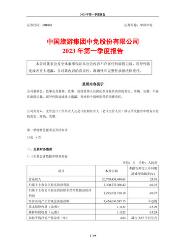 Thumbnail China Tourism Group Duty Free Quarterly Report 2023-q1