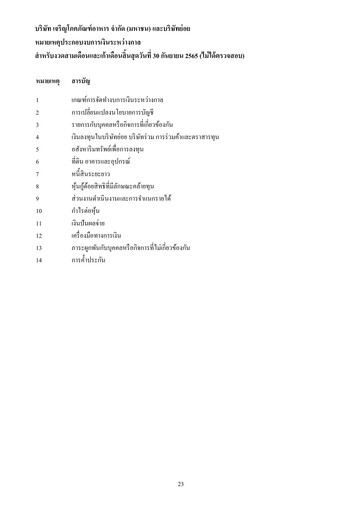 Thumbnail Charoen Pokphand Foods
 Quarterly Report 2022-q3