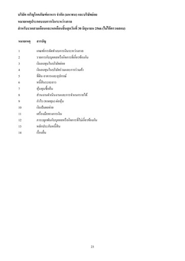 Thumbnail Charoen Pokphand Foods
 Quarterly Report 2023-q2