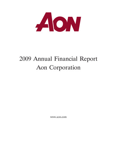 Thumbnail Aon Annual Report 2009