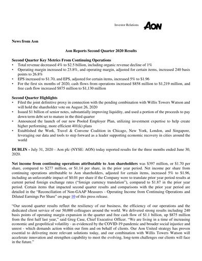 Vorschaubild Aon Quartalsbericht 2020-q2