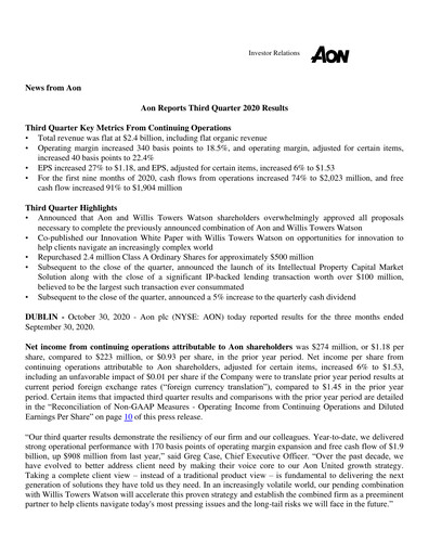 Vorschaubild Aon Quartalsbericht 2020-q3