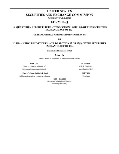 Vorschaubild Aon Quartalsbericht 2025-q3