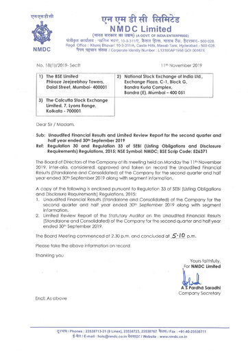 Vorschaubild National Mineral Development Corporation Quartalsbericht 2019-q2