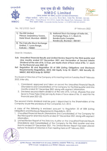 Thumbnail National Mineral Development Corporation Quarterly Report 2021-q3